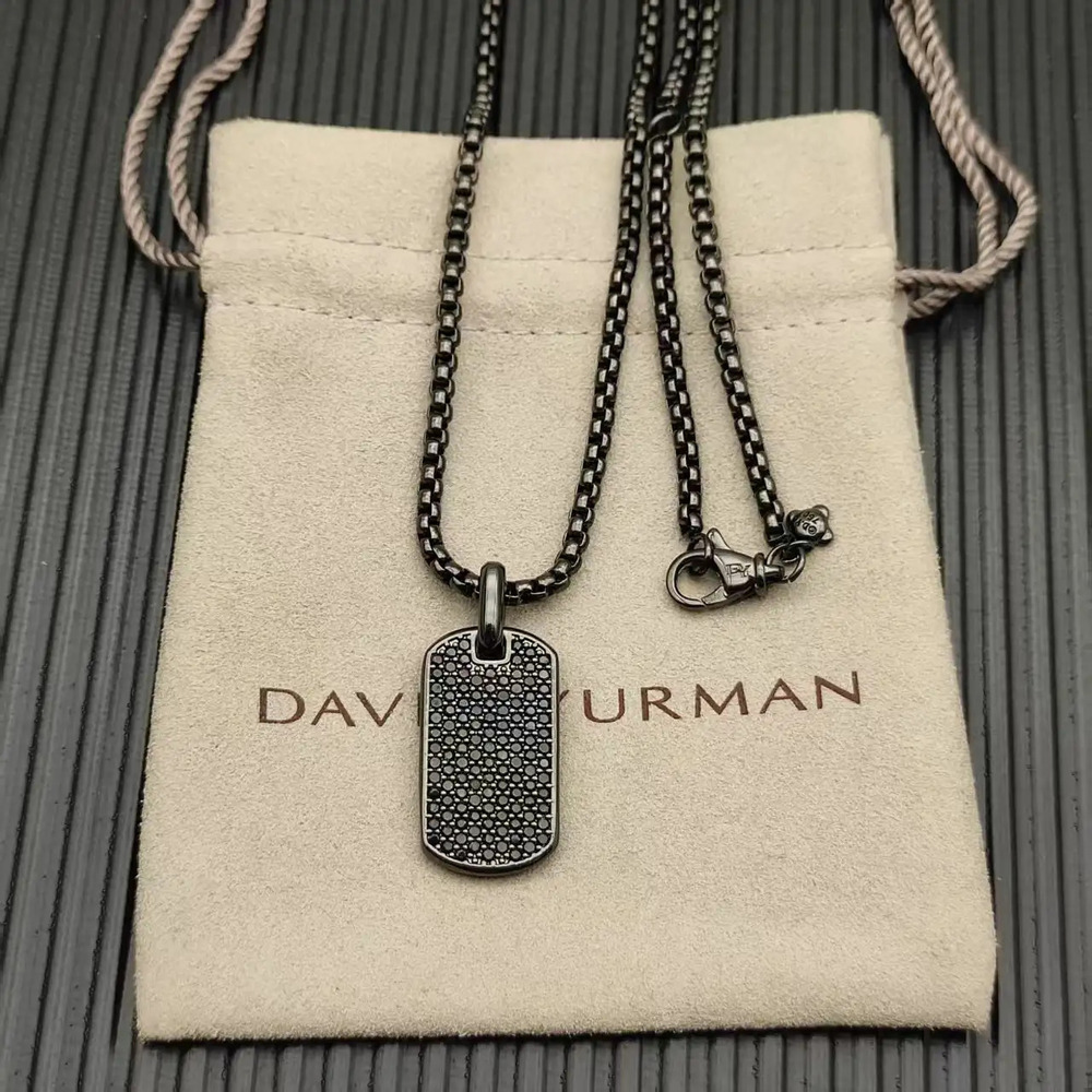 David Yurman black gold full diamond black diamond brand necklace